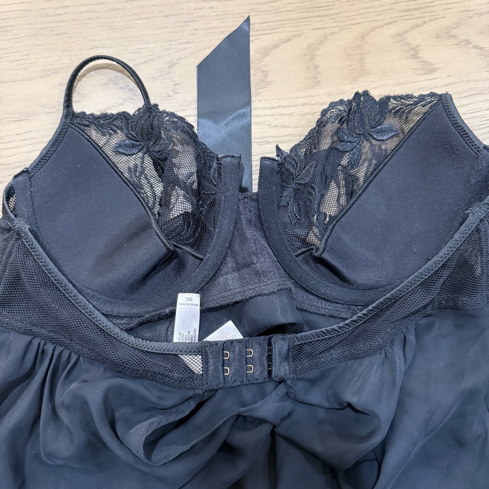 Like New Victoria's Secret Black Sheer Babydoll 36C - Picture 10 of 13